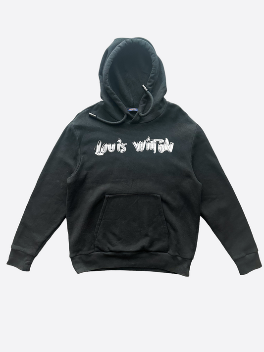 Louis Vuitton Black & Silver Graphic Hoodie