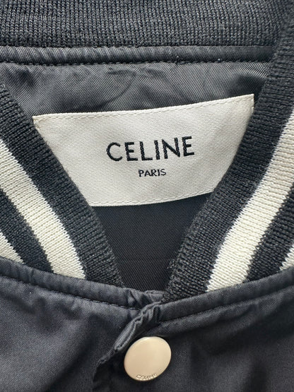 Celine Black & White Logo Bomber Jacket