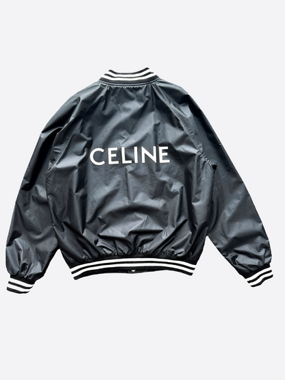 Celine Black & White Logo Bomber Jacket