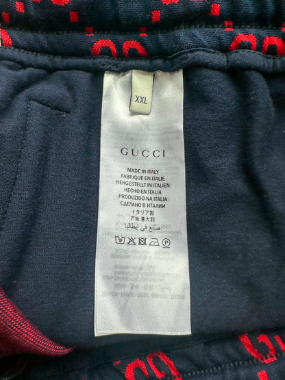 Gucci Blue & Red Monogram Jacquard Shorts