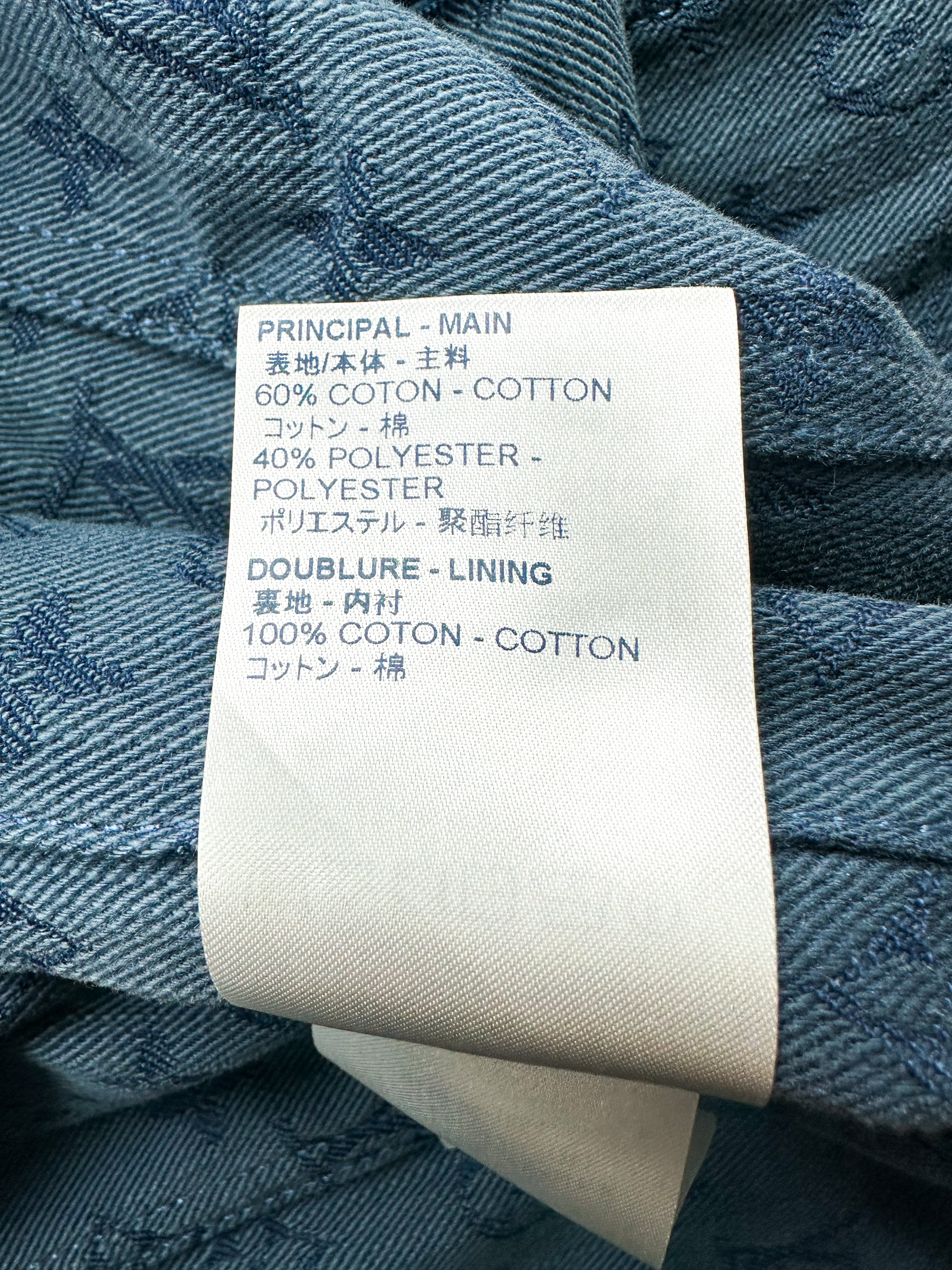 Louis Vuitton Blue Logo Monogram Denim Button Front Jacket L Louis