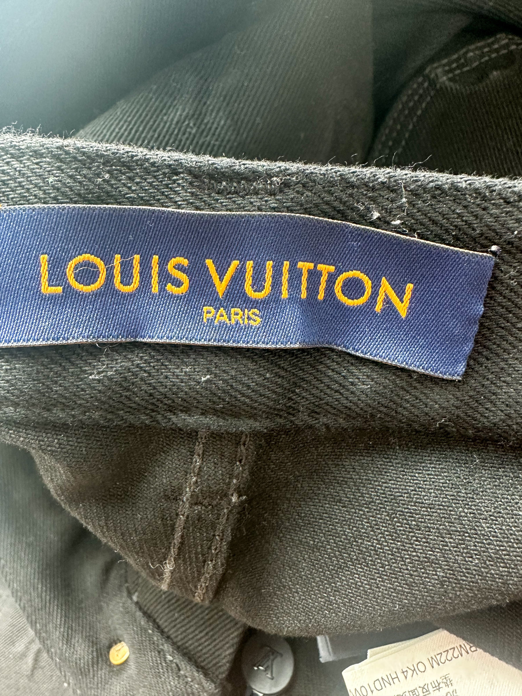 Louis Vuitton Denim Carpenter Pants BLACK. Size 34