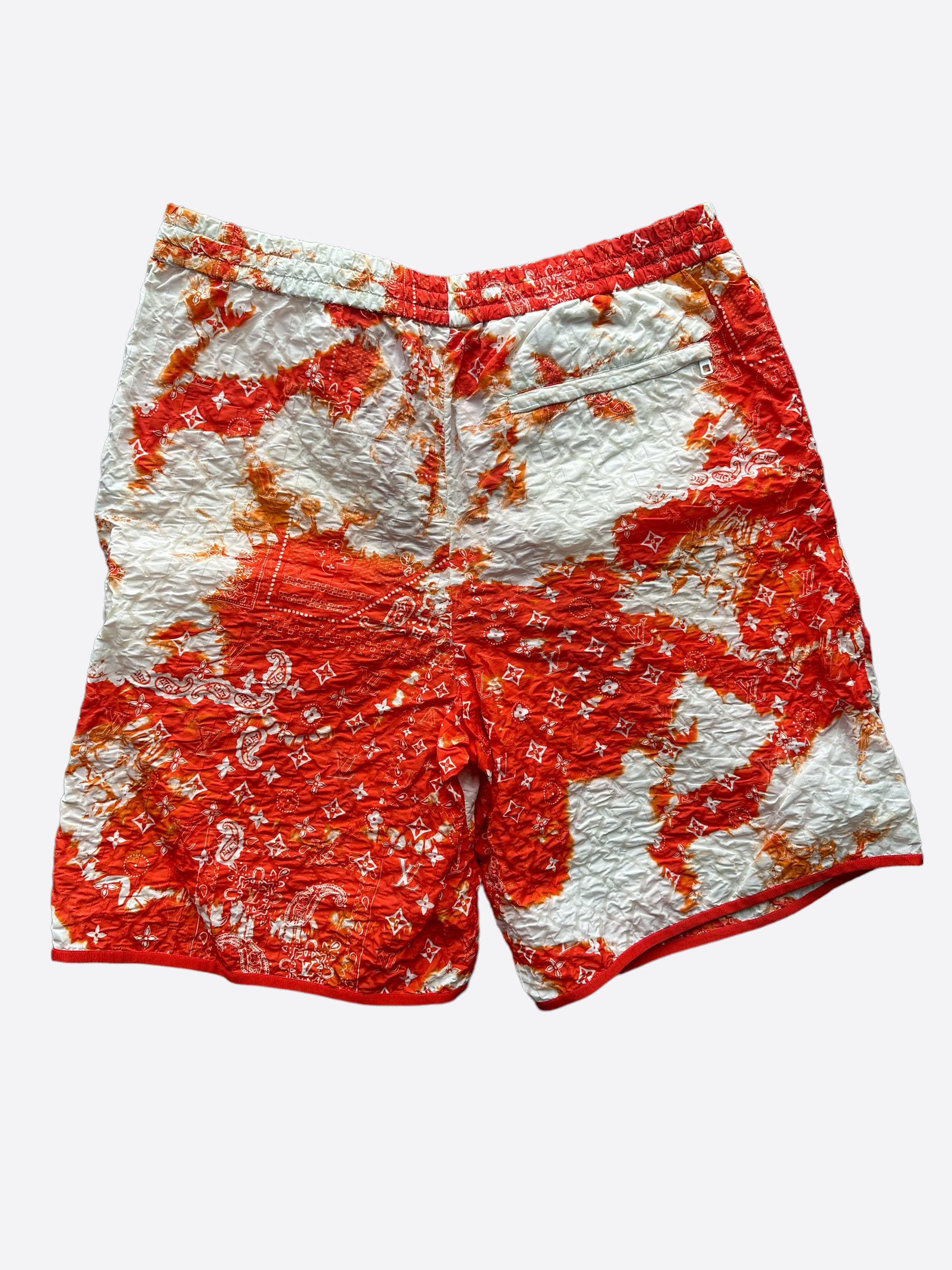 Louis Vuitton Orange Bandana Bleached Track Shorts – Savonches