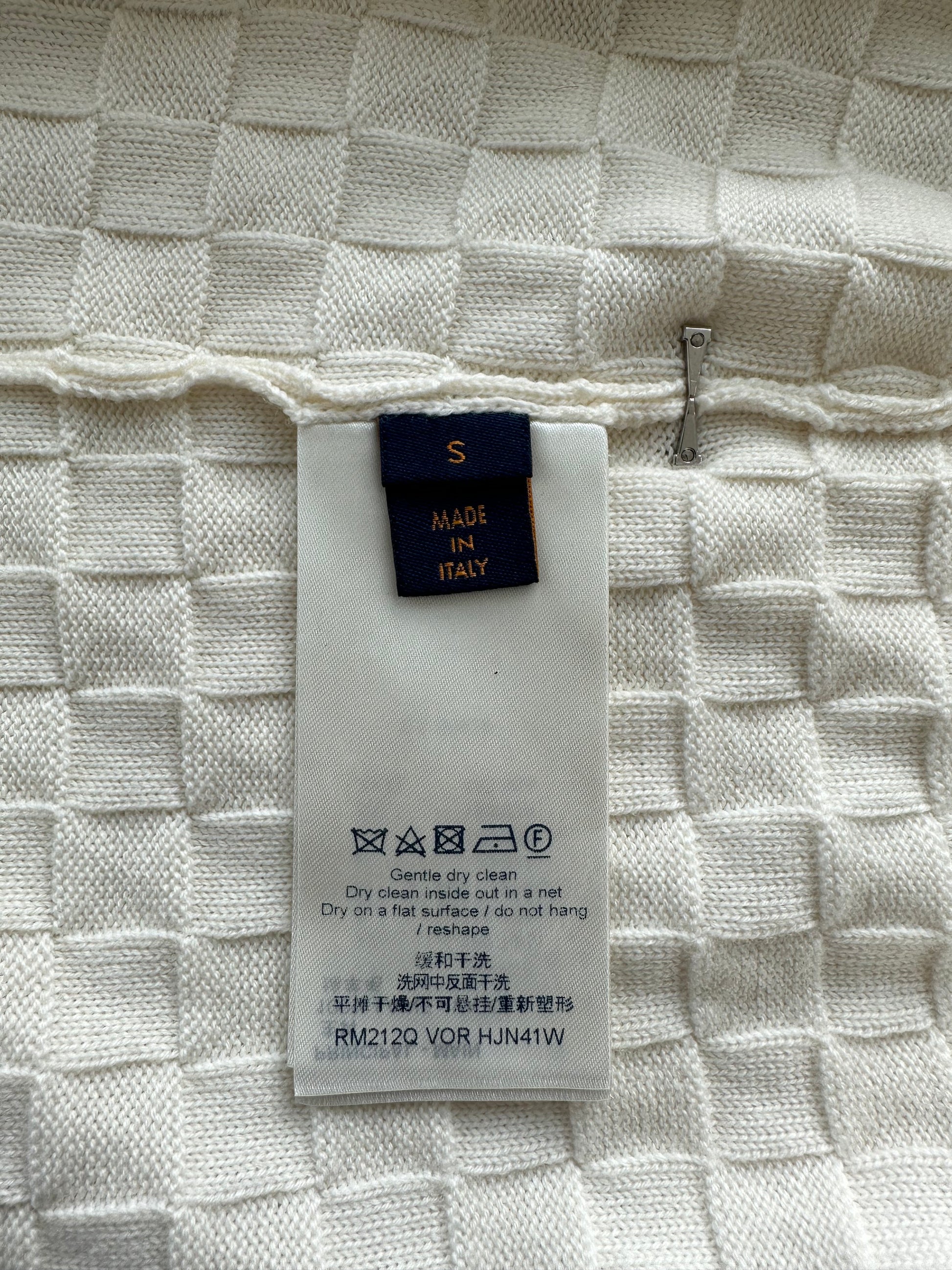Louis Vuitton Damier Wool Zip-Through Cardigan IVORY. Size L0