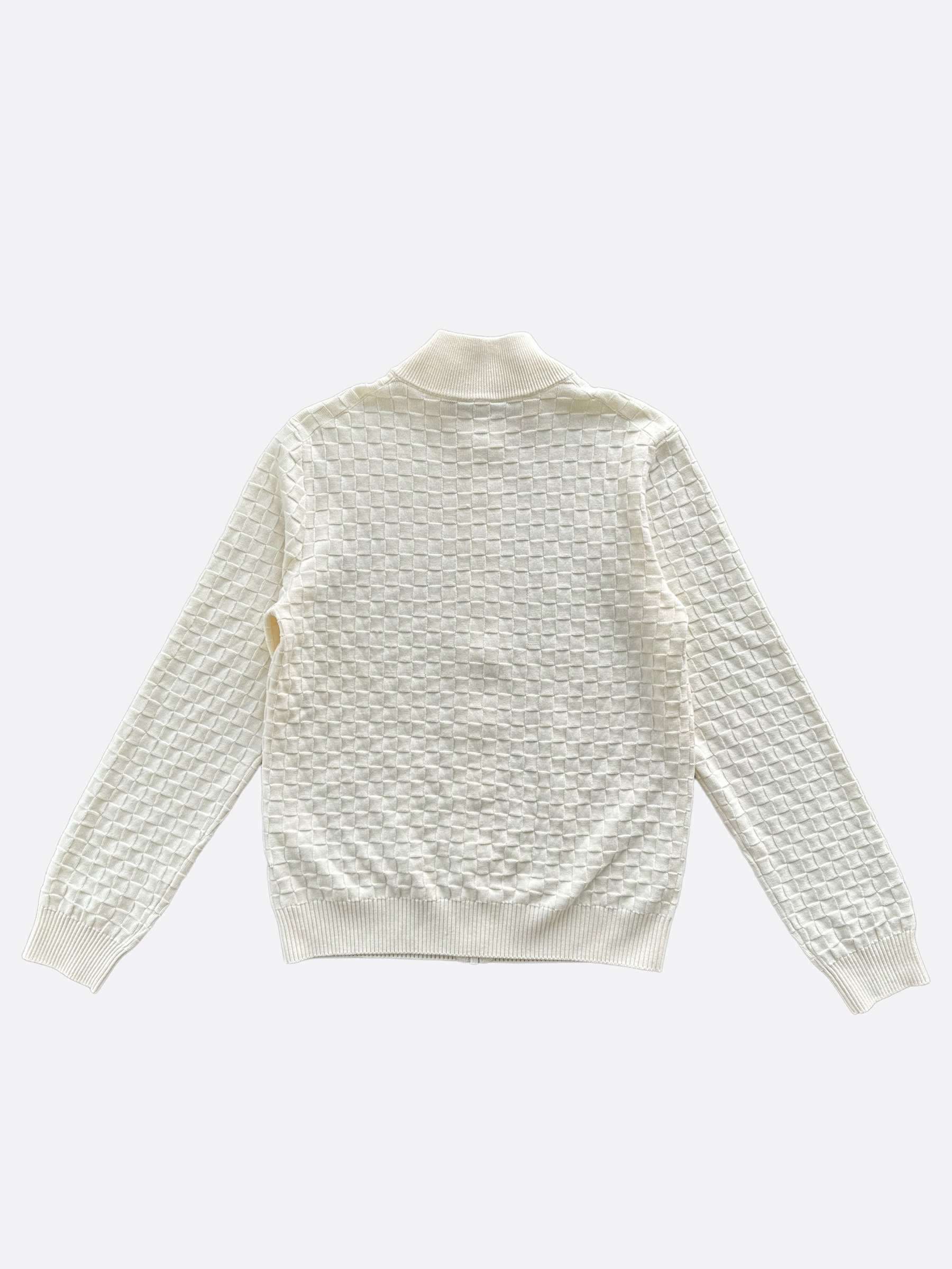 Louis Vuitton Damier Silk Sweater - Grey Sweaters, Clothing