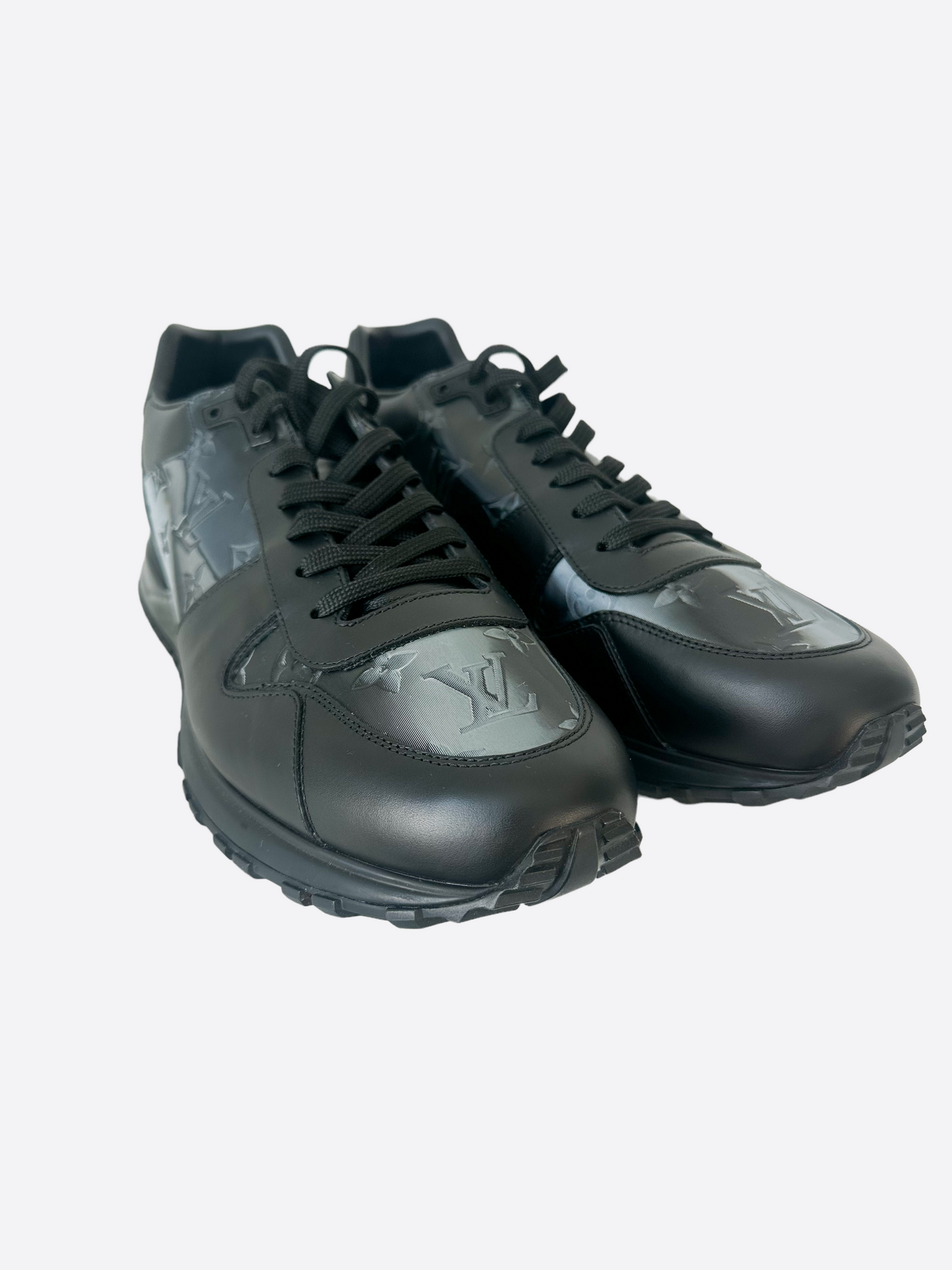 LOUIS VUITTON Calfskin Monogram 2054 Trail Sneakers 9 Black