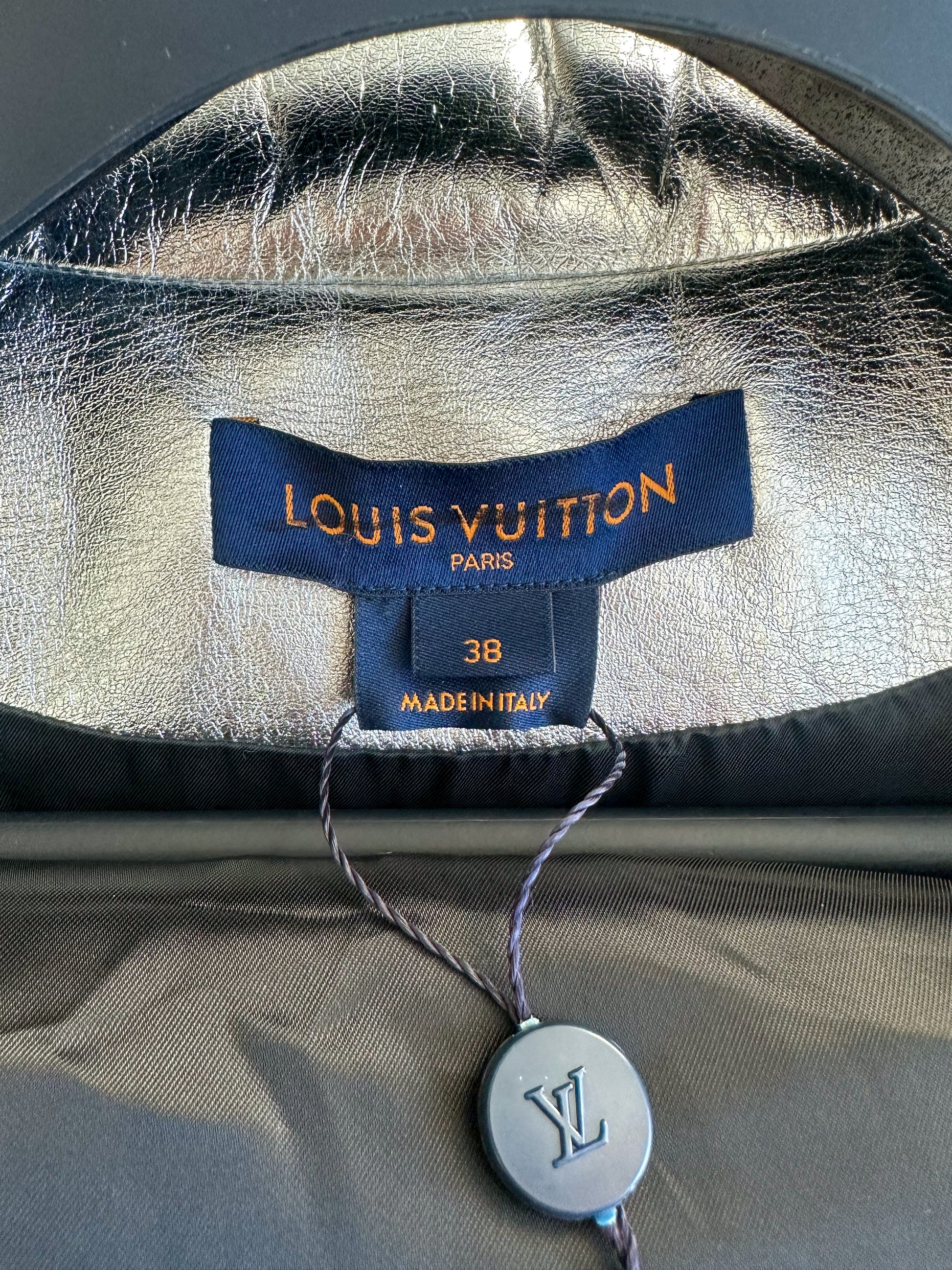 Louis Vuitton Navy Blue Monogram Embossed Leather Vest S Louis Vuitton