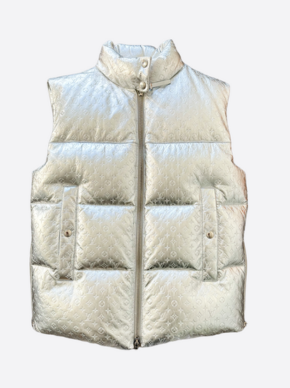 Louis Vuitton Silver Embossed Monogram Silver Vest