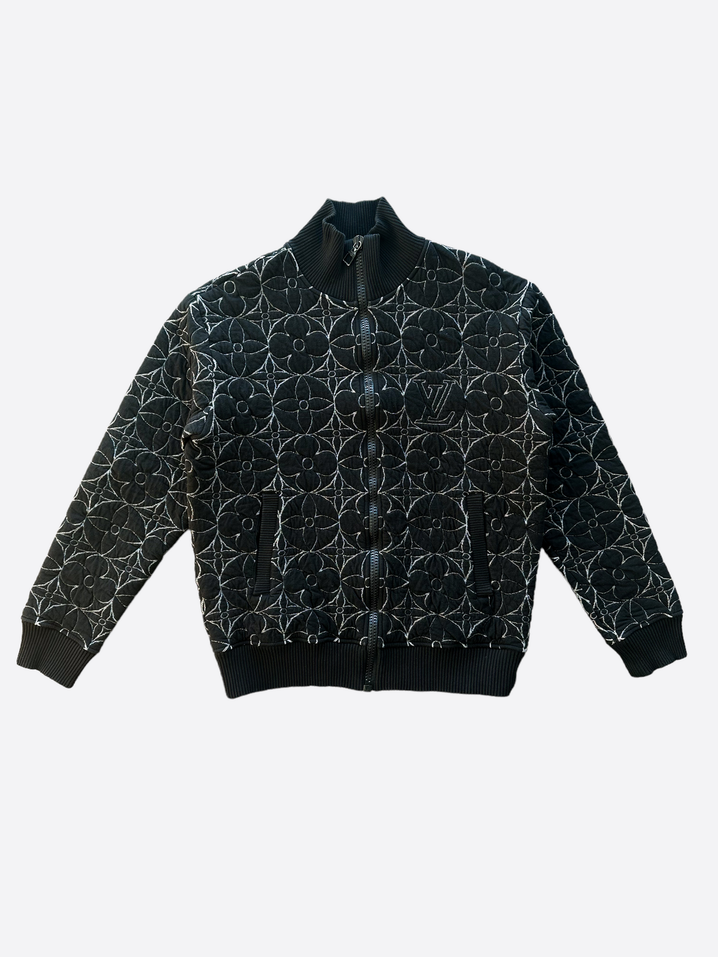 Louis Vuitton Black Since 1854 Monogram Knit Bomber Jacket XS
