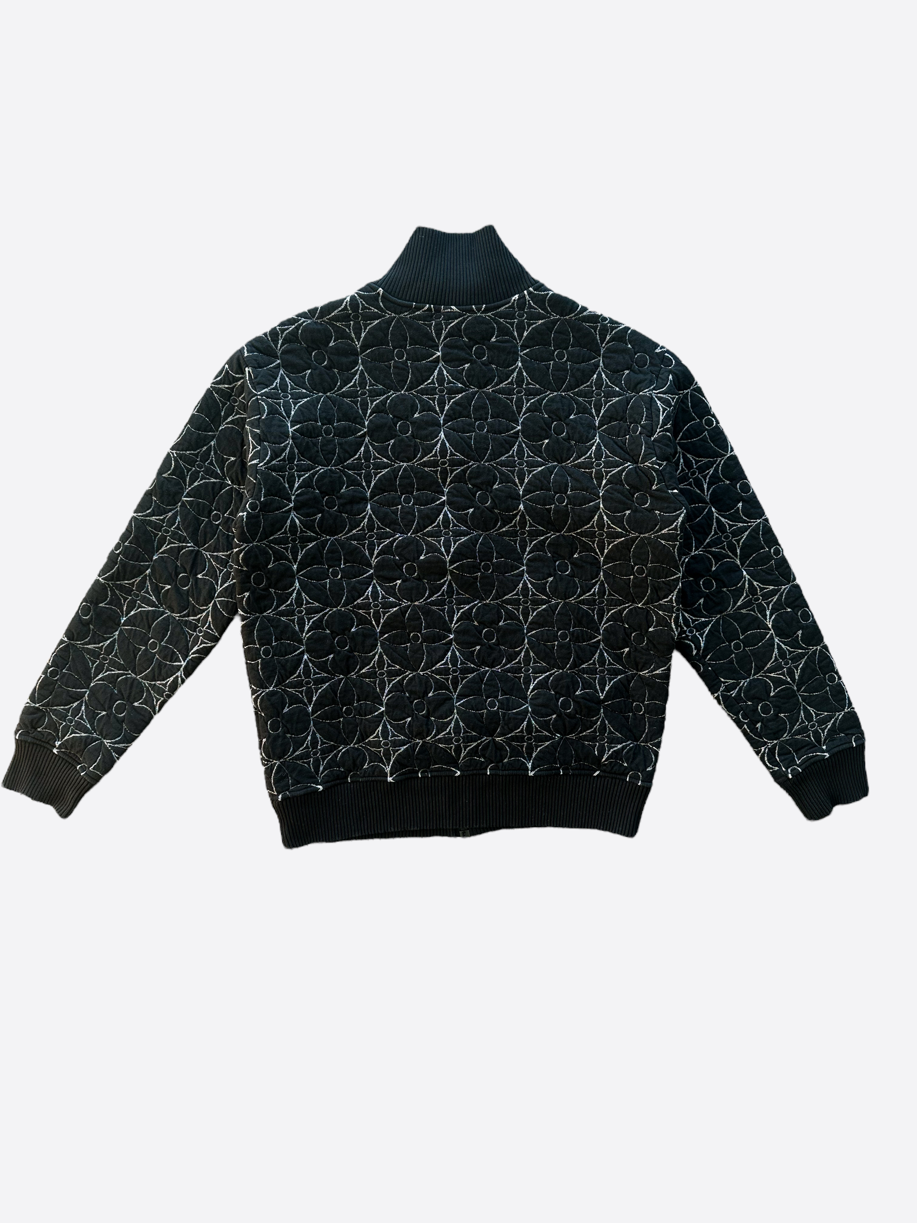 Louis Vuitton Black Flower Monogram Bomber Jacket