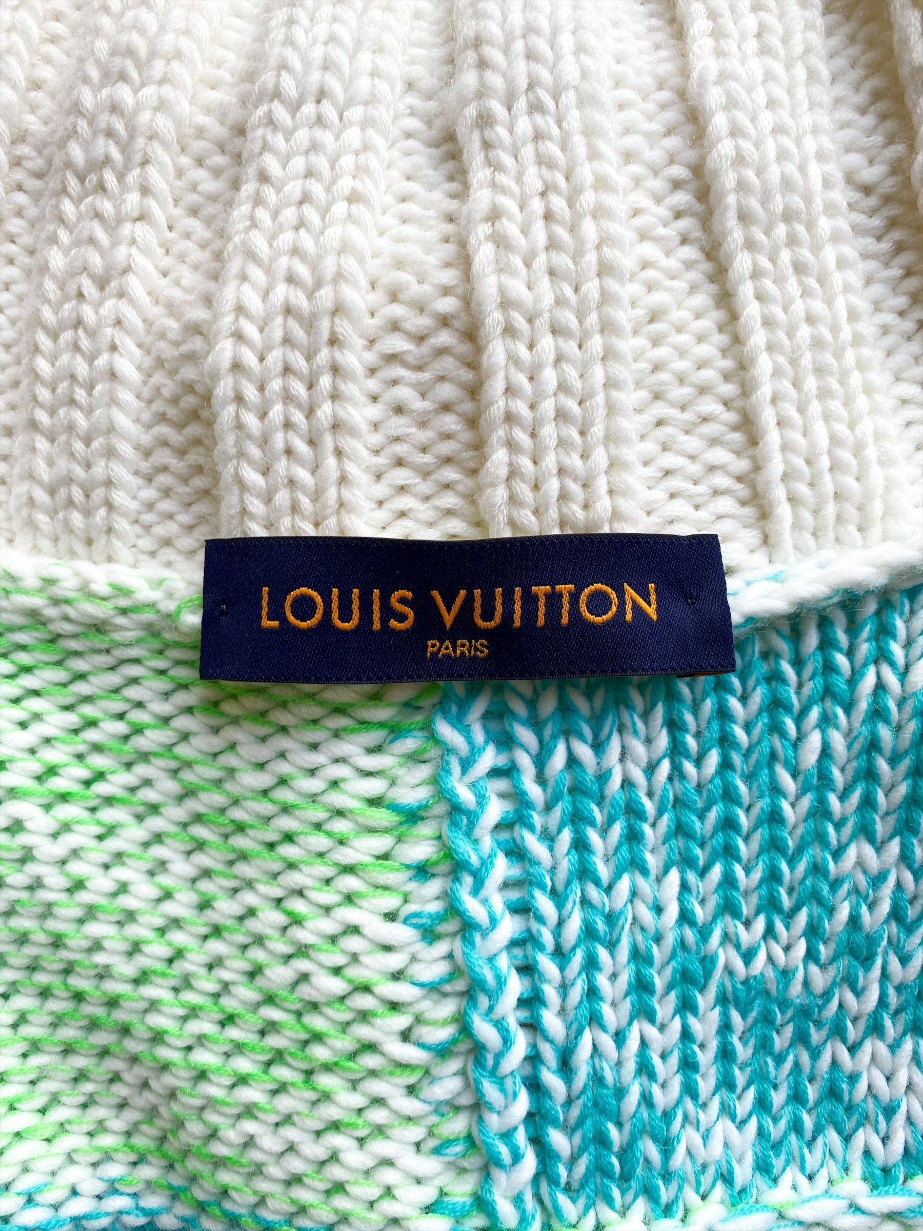 LOUIS VUITTON Knitting Damier Scarf wool Brown