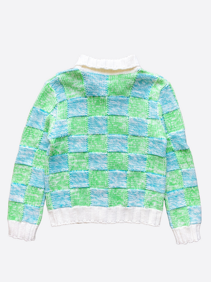 Louis Vuitton Green & Blue Damier Cardigan