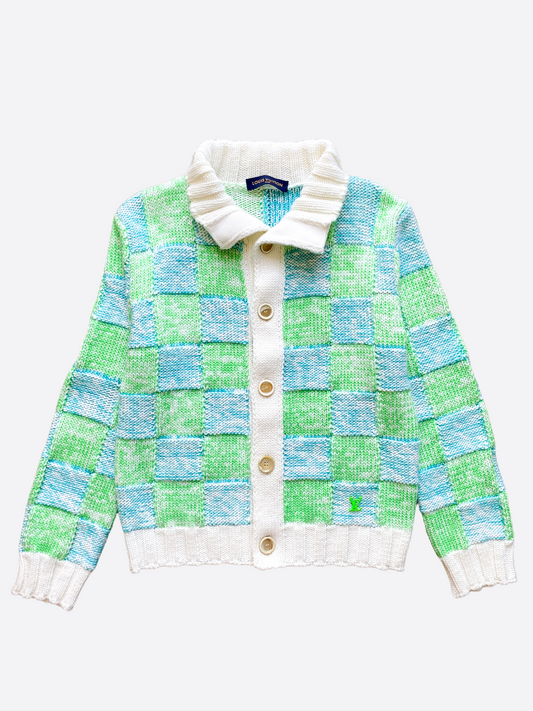 Louis Vuitton Green & Blue Damier Cardigan