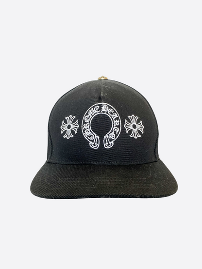 Chrome Hearts Black Denim Horseshoe Logo Hat