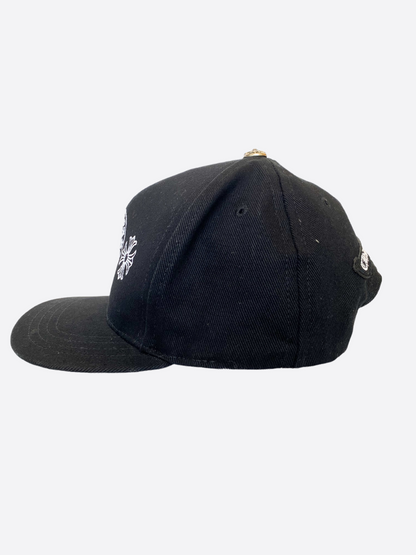 Chrome Hearts Black Denim Horseshoe Logo Hat