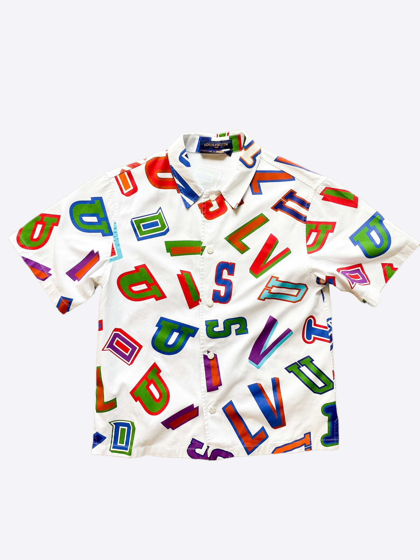 Louis Vuitton NBA White Letters Button Up Shirt – Savonches