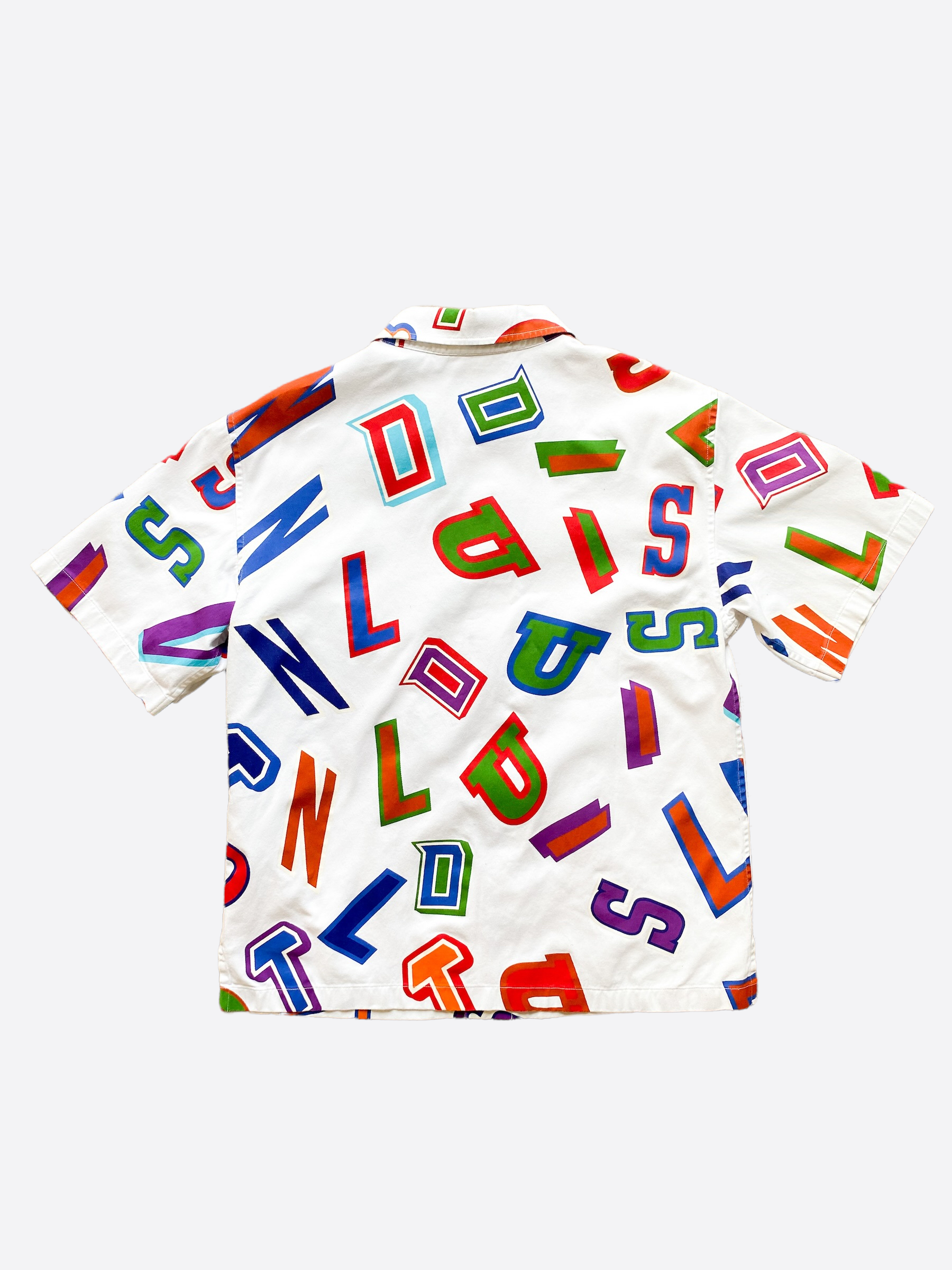 Louis Vuitton NBA Brown Multicolor Letters Button Up Shirt