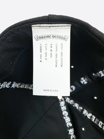 Chrome Hearts Black Denim Horseshoe Logo Hat