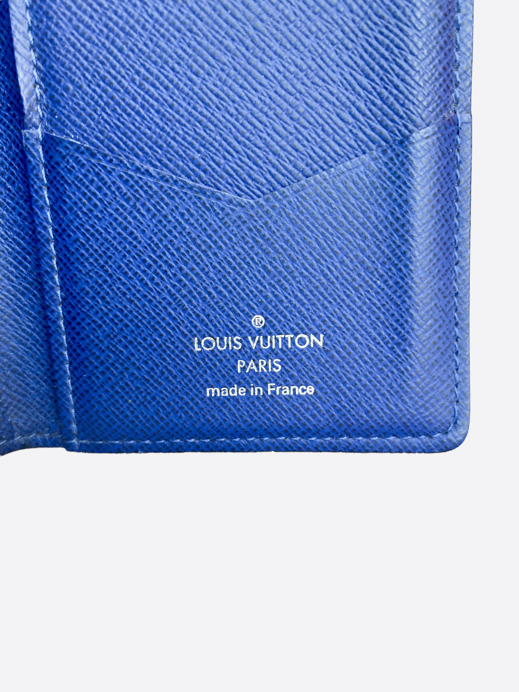 Pre-owned Louis Vuitton Brazza Wallet Monogram Pacific Taiga Blue