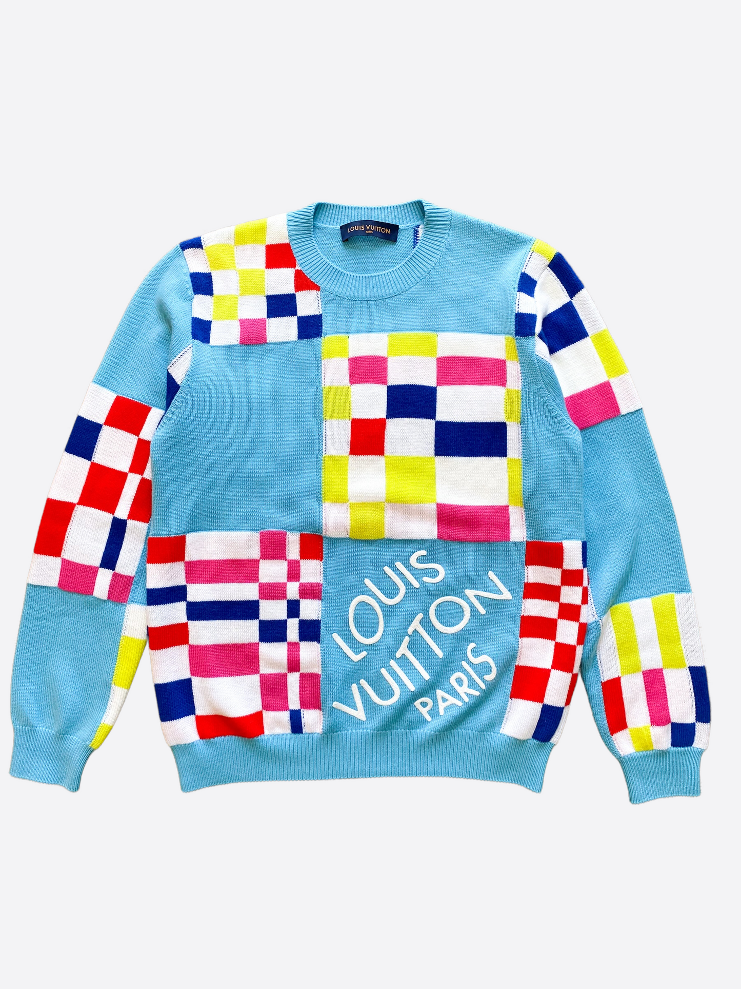 Louis Vuitton Multicolor Distorted Giant Damier Sweater – Savonches