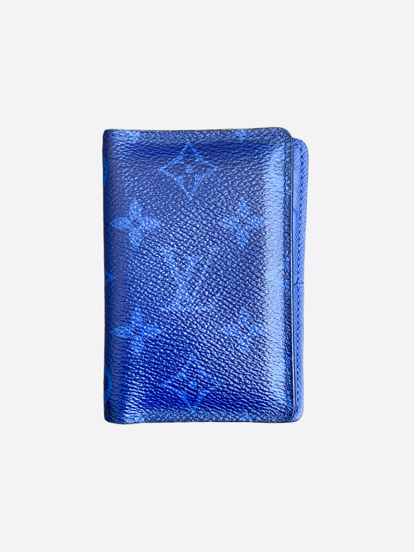 Pre-owned Louis Vuitton Pocket Organizer Monogram Pacific Taiga Blue
