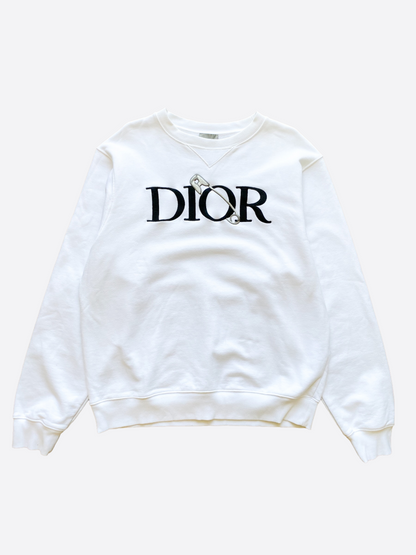 Dior Judy Blame White Pin Logo Sweater