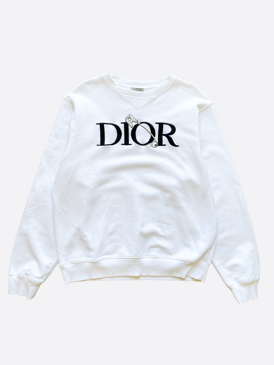 Dior Judy Blame White Pin Logo Sweater