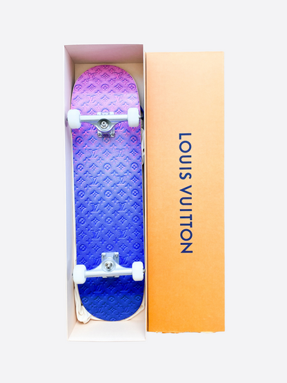 Louis Vuitton Pink & Blue Monogram Skateboard