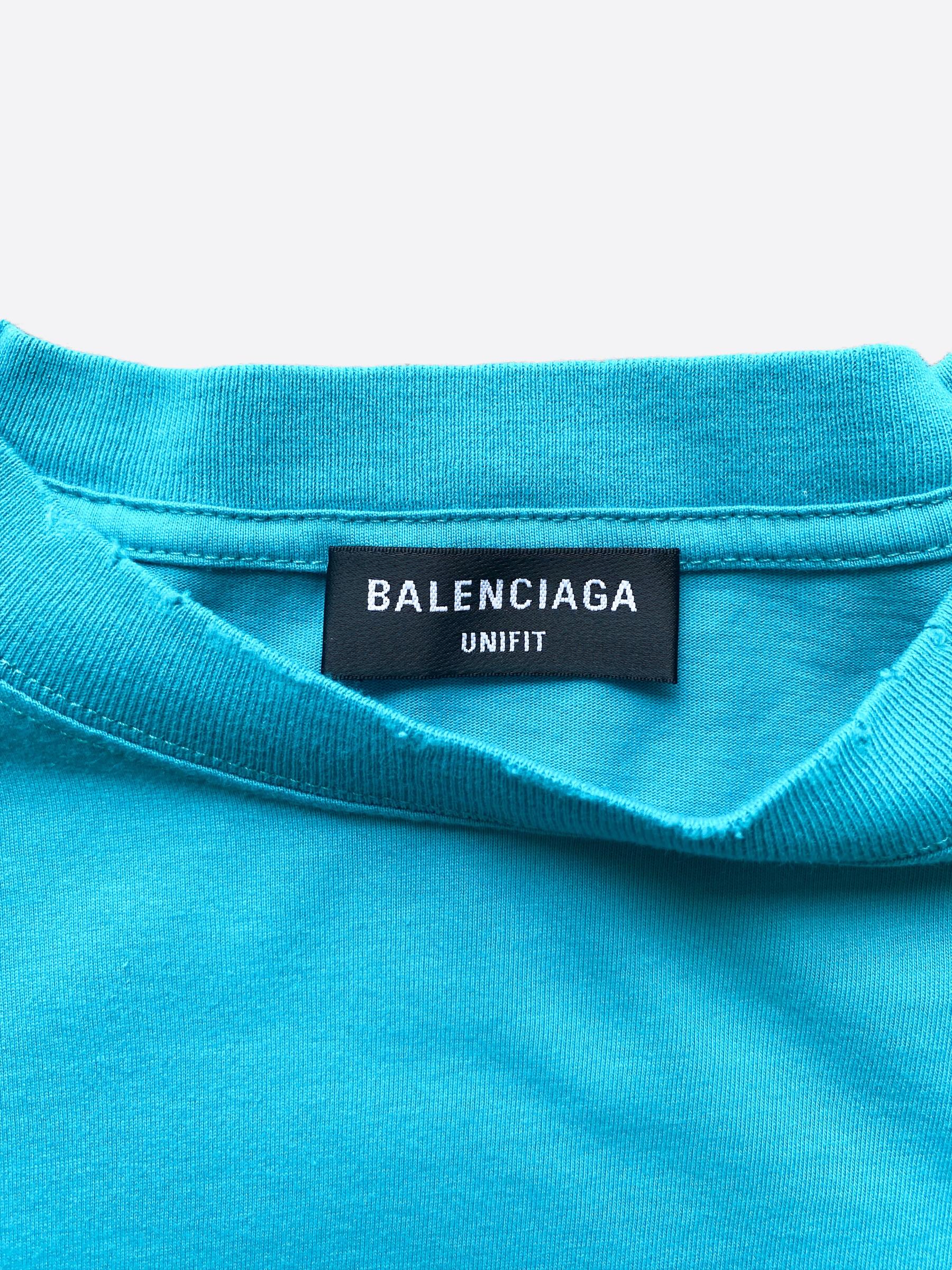 Balenciaga Distressed T-shirt In Blue