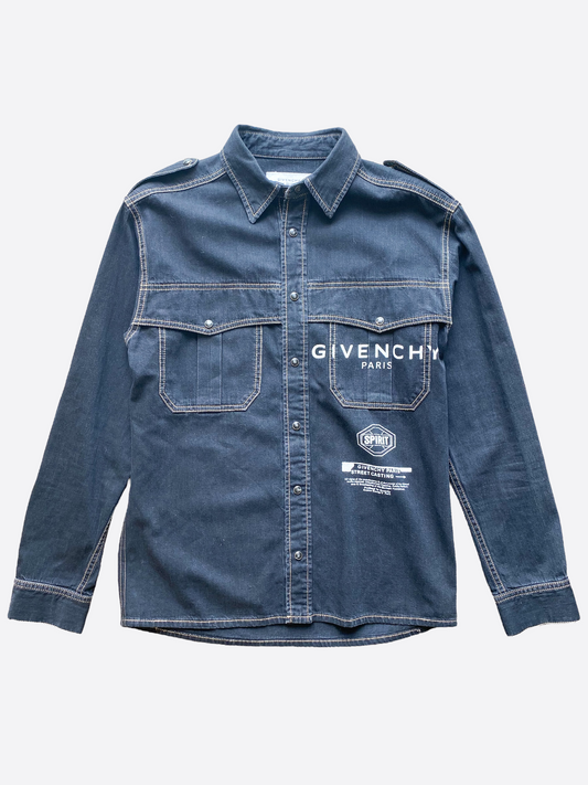Givenchy Paris Rare Spirit Denim Button Up Shirt