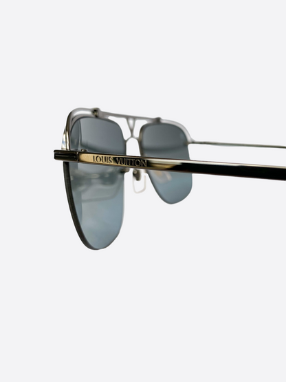 Louis Vuitton Black Logo Aviators