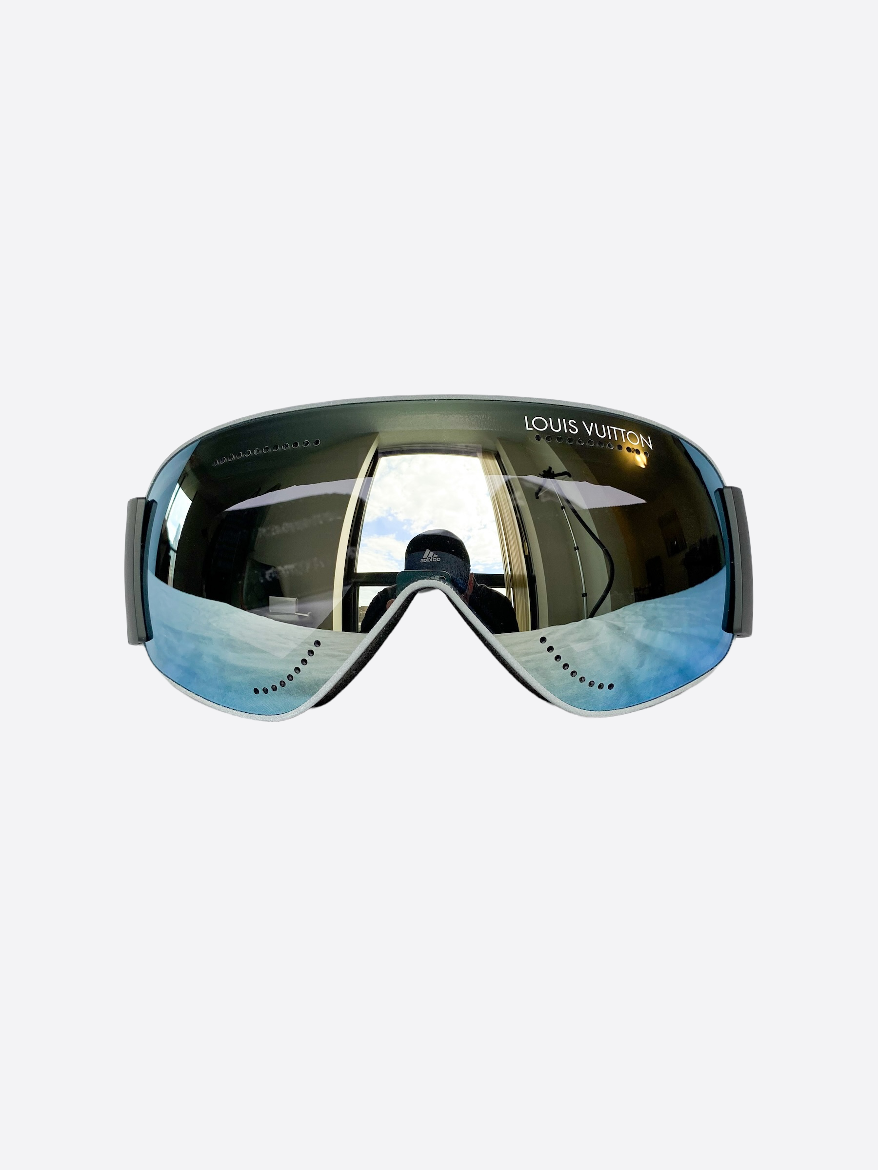 LOUIS VUITTON Monogram Intergalactic Ski Goggles Blue Black 1021160