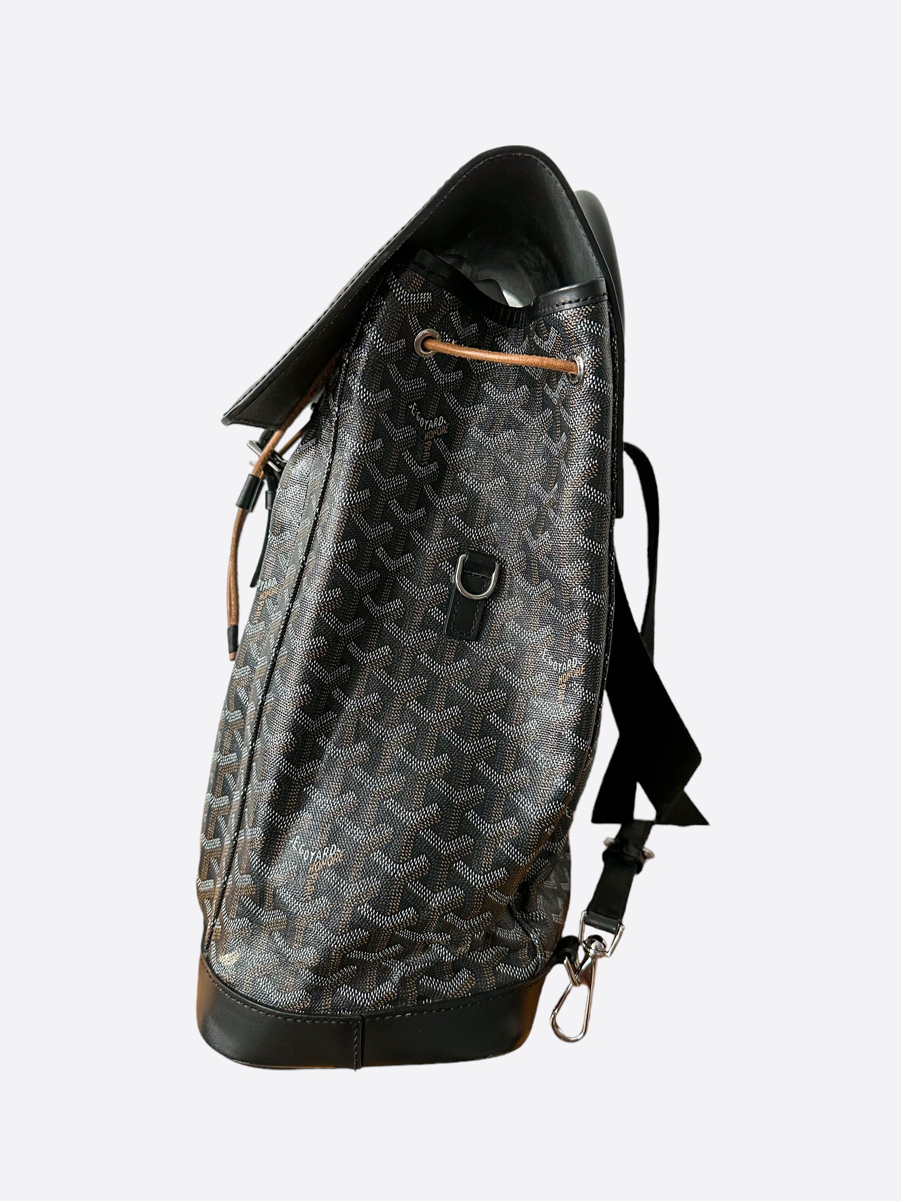 GOYARD Goyardine Calfskin Alpin Backpack Black