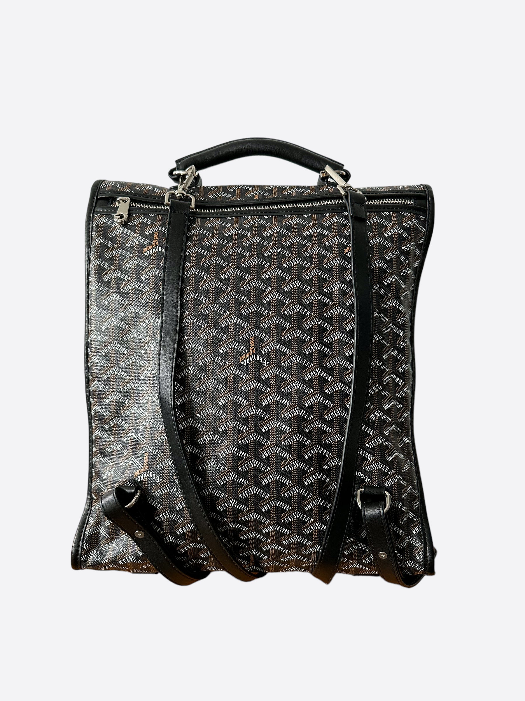 GOYARD Goyardine Saint Leger Soft Briefcase Backpack Black 887763