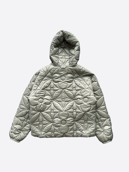 Louis Vuitton Silver Flower Monogram Puffer Jacket