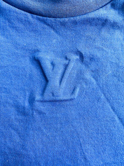 Louis Vuitton Blue Embossed Logo T-Shirt