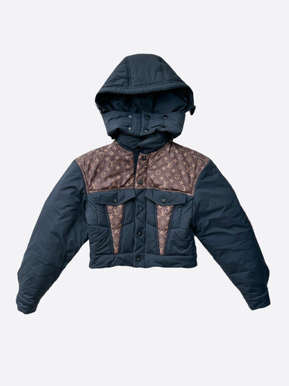 Louis Vuitton Black & Brown Monogram Womens Puffer Jacket