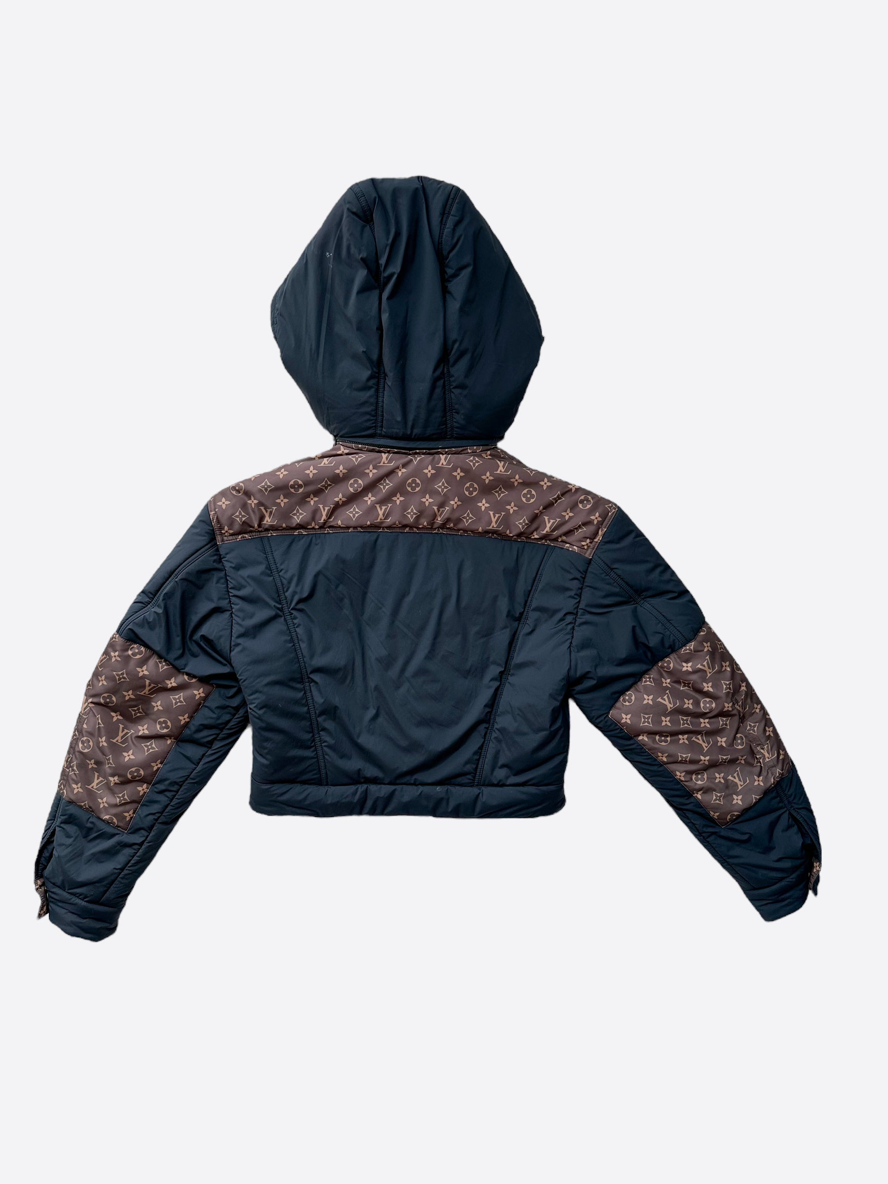 Louis Vuitton Black & Brown Monogram Womens Puffer Jacket – Savonches