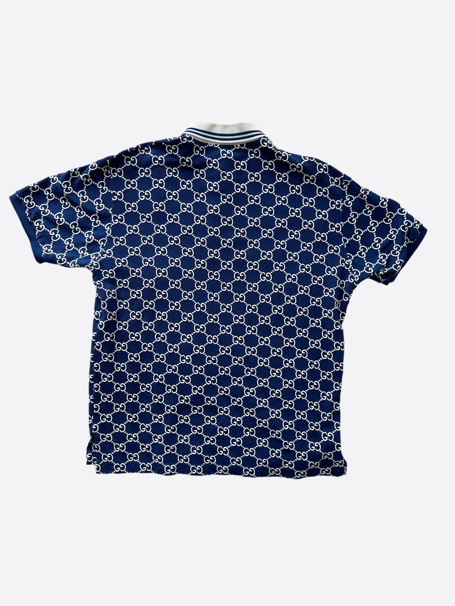 Gucci Blue GG Monogram Polo T Shirt Savonches