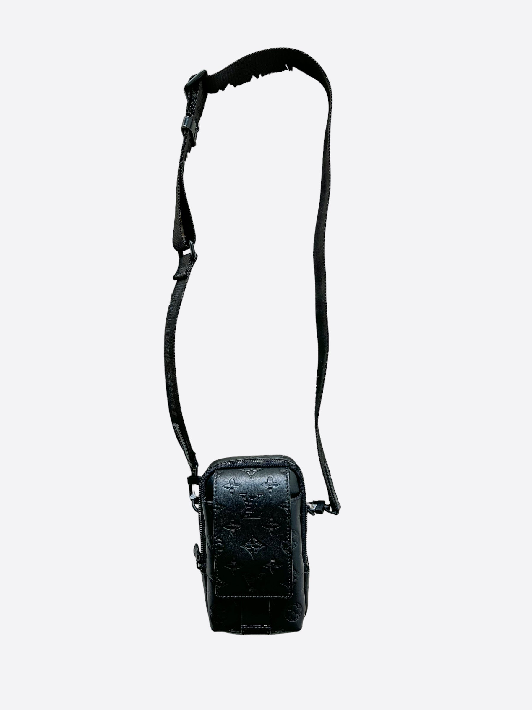 Louis Vuitton Black Shadow Monogram Double Phone Pouch NM