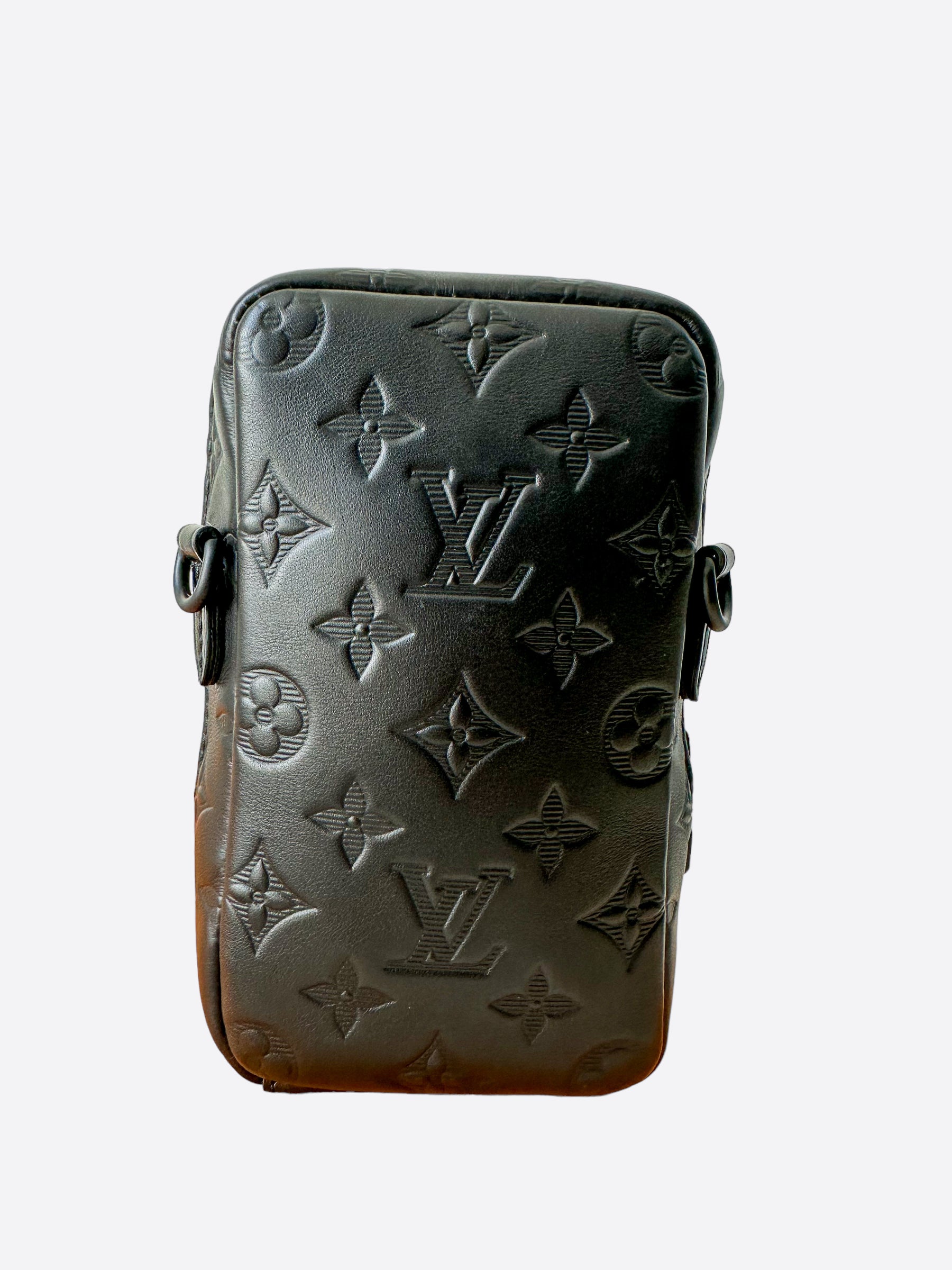 Louis Vuitton Double Phone Pouch NM Bag Monogram Shadow Leather