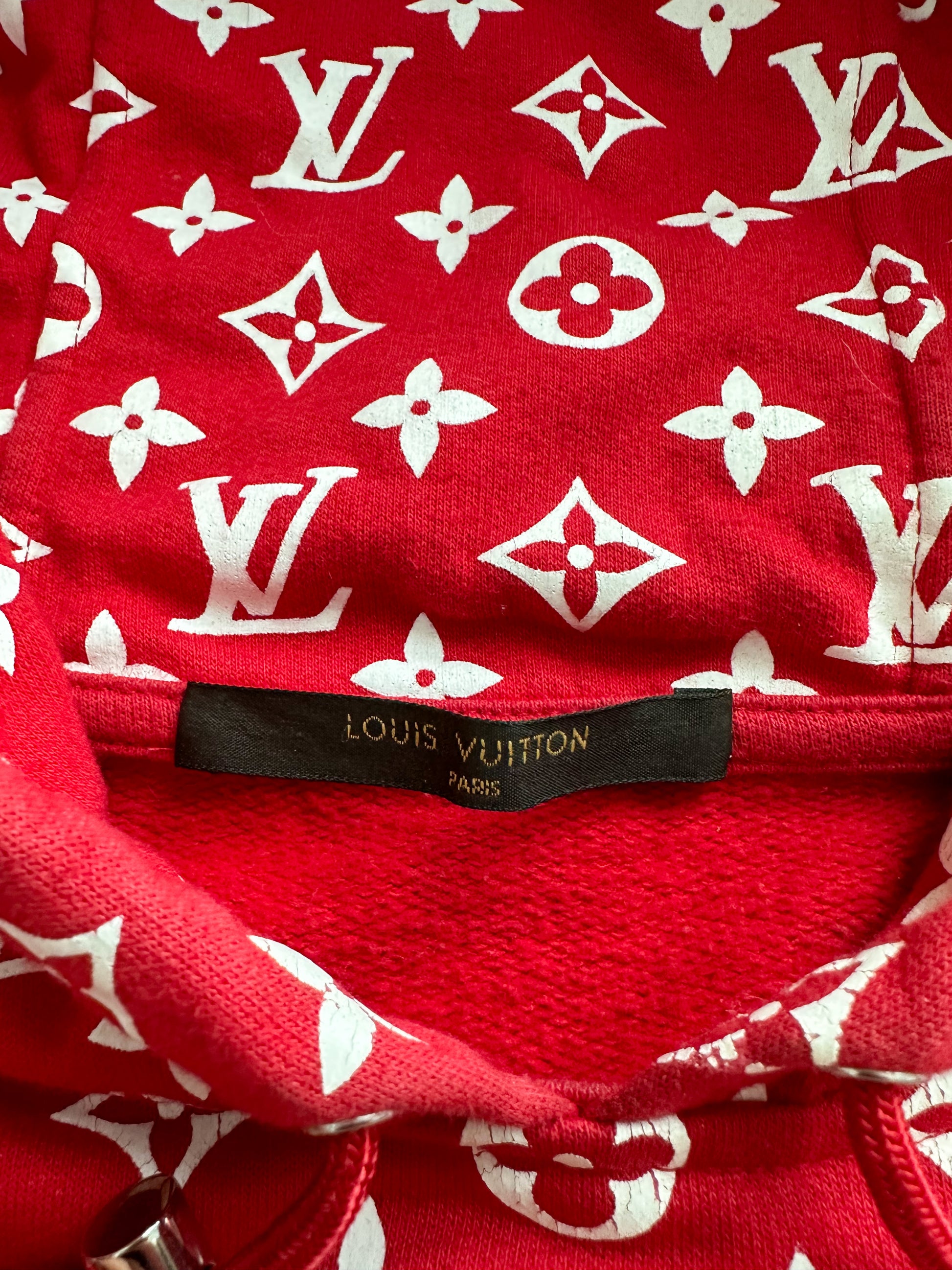 Louis Vuitton Supreme Red Monogram Box Logo Hoodie – Savonches