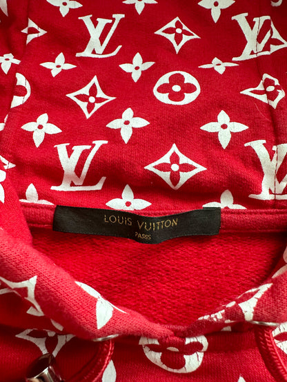 Louis Vuitton Supreme Red Monogram Box Logo Hoodie