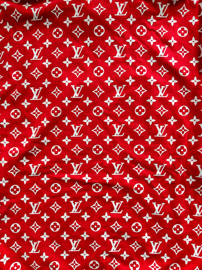 Louis Vuitton Supreme Red Monogram Box Logo Hoodie