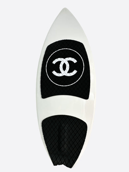 Chanel White & Black CC Logo Wakesurf Board