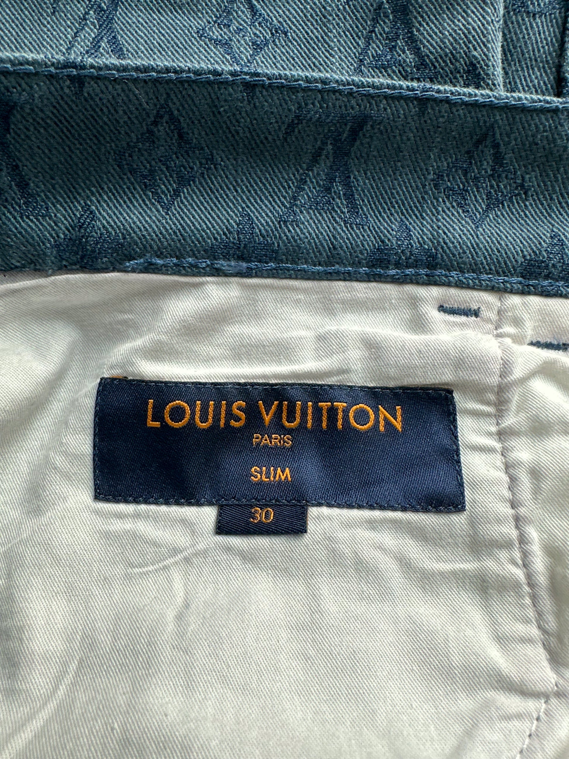 Louis Vuitton Monogram Flock Seasonal Slim Denim Jeans –