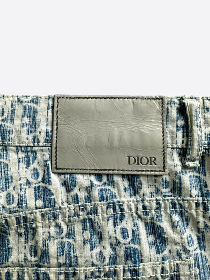Dior Blue & White Oblique Slim Jeans