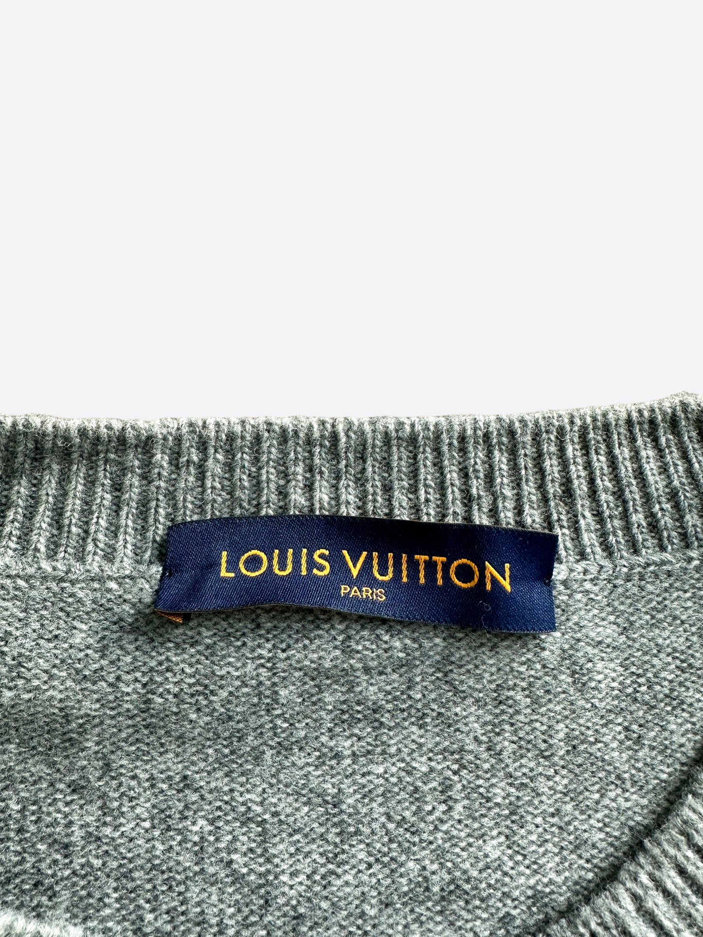 Louis Vuitton Grey Tiger Logo Knit Sweater