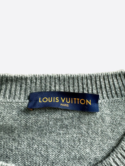 Louis Vuitton Grey Tiger Wool Knitted Sweater