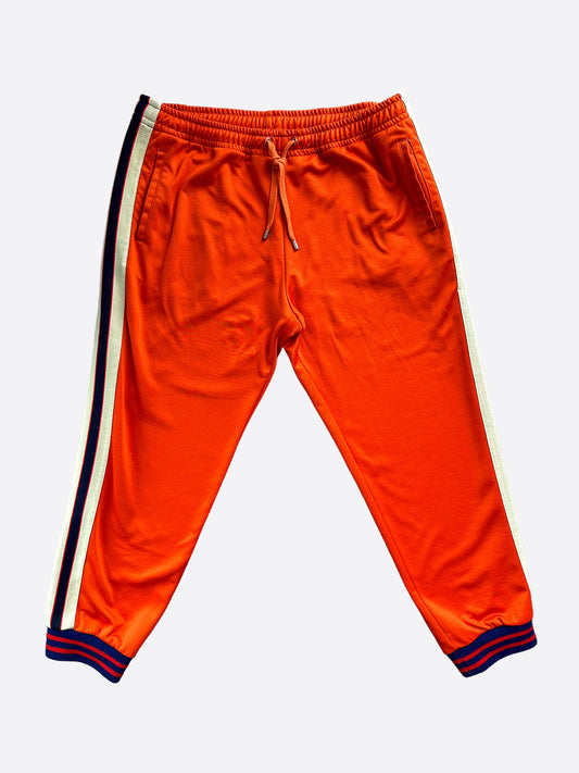 Gucci Orange Logo Striped Trackpants